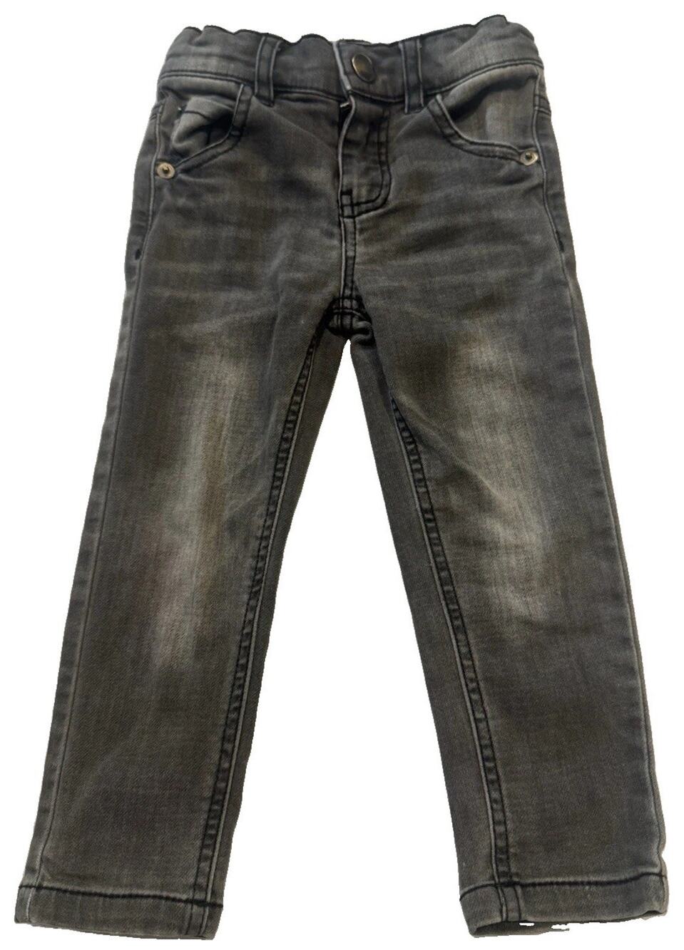 Afton Street Toddler Boys 2T Gray Wash Jeans Adjustable Waist Denim Pants